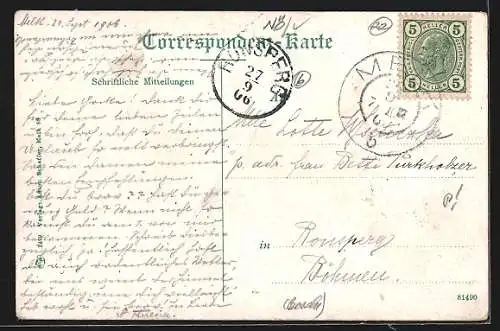 AK Melk a. d. Donau, Teilansicht mit Stift