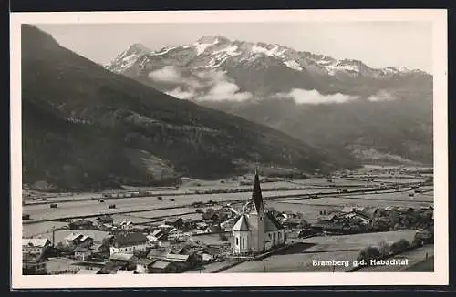 AK Bramberg am Wildkogel, Ortspanorama g. d. Habachtal