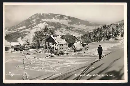 AK Elsbethen, Erentrudisalpe, Erholungsheim mit Skifahrern und Gaisberg