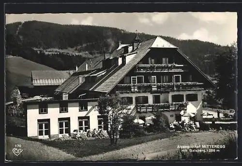 AK Elsbethen, Alpengasthof Mitteregg mit dem Gaisberg