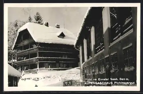 AK Pichl im Ennstal, Alpengasthaus Pichlmayrgut im Schnee