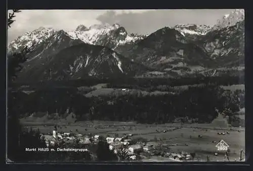 AK Markt Haus, Ortsansicht mit Dachsteingruppe