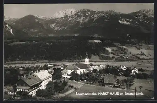 AK Markt Haus im Ennstal, Teilansicht mit Kirche