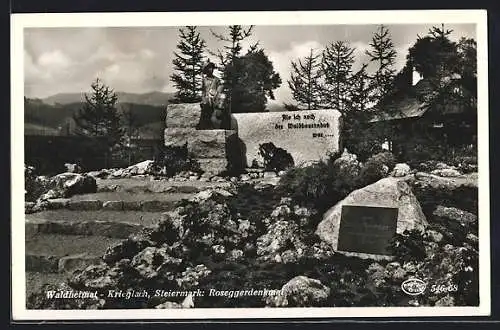 AK Krieglach /Steiermark, Roseggerdenkmal