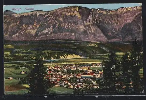 AK Wörgl /Tirol, Teilansicht mit Bergen