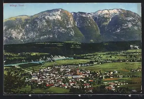 AK Wörgl /Tirol, Teilansicht mit Bergen