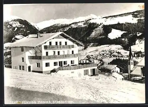 AK Telfes /Stubai, Pension Monika im Schnee