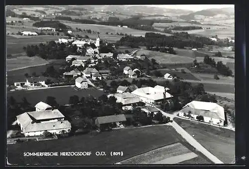 AK Herzogsdorf /O.-Ö., Teilansicht mit Kirche