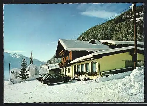 AK Bramberg /Salzburg, Gasthof Eckhäusl mit Campingplatz im Schnee