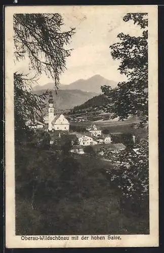 AK Oberau-Wildschönau, Ortsansicht gegen hohe Salve