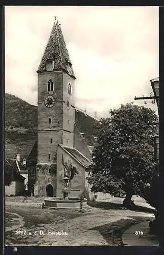 AK Spitz a. d. D., Hauptplatz mit Kirche