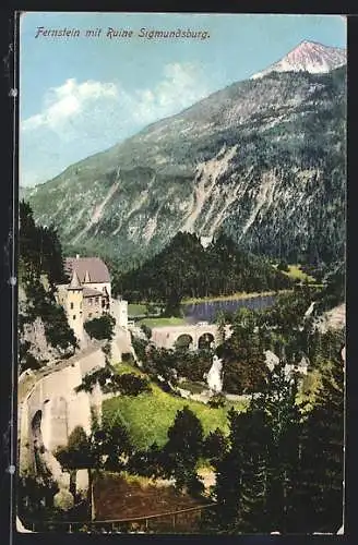 AK Fernstein, Ortsansicht mit der Ruine Sigmundsburg
