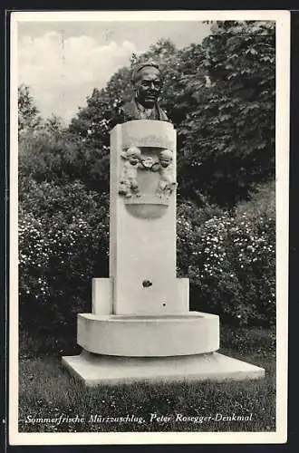 AK Mürzzuschlag, Peter Rosegger-Denkmal