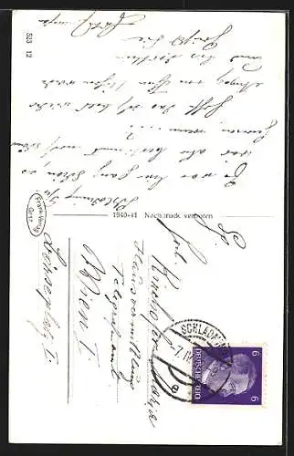 AK Schladming /Steiermark, Ortsansicht mit Kirche und Dachstein