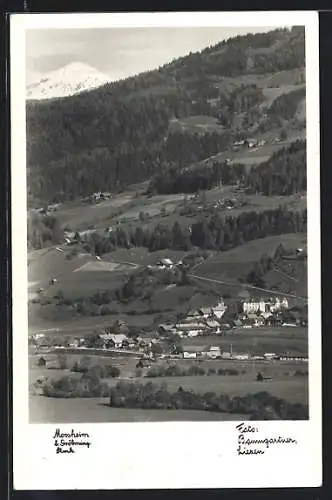 AK Moosheim b. Gröbming, Ortsansicht aus der Vogelschau