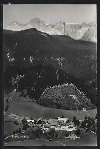 AK Pichl a. d. Enns, Ortsansicht gegen die Bergspitzen