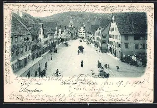 AK Künzelsau, Partie am Marktplatz