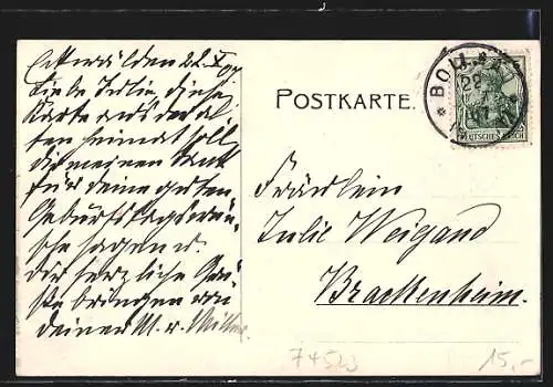 AK Hall, Strassenpartie mit Blick zum Josefs-Turm