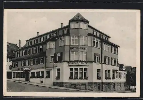 AK Freudenstadt, Strassenpartie mit Hotel Adler