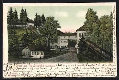 AK Burgbernheim, Wildbad mit Strasse