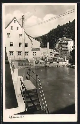 AK Unterachtel /Fränkische Schweiz, Gasthaus & Schwimmbad S. Rauenbusch