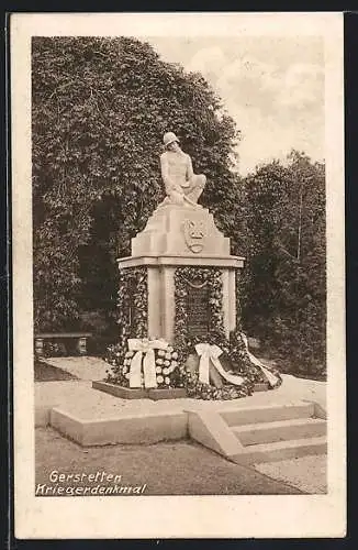 AK Gerstetten, Ansicht vom Kriegerdenkmal