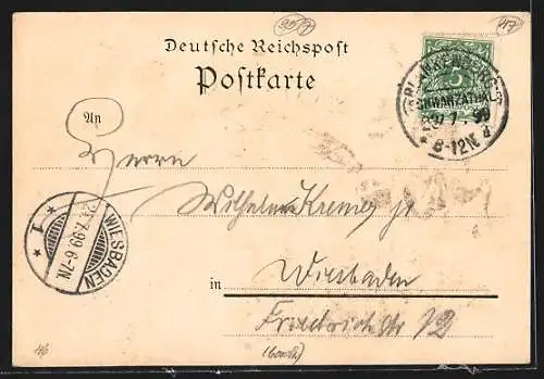 Lithographie Greifenstein, Veste 1304 und Graf Günther, Burgsaal, Ruine 1898