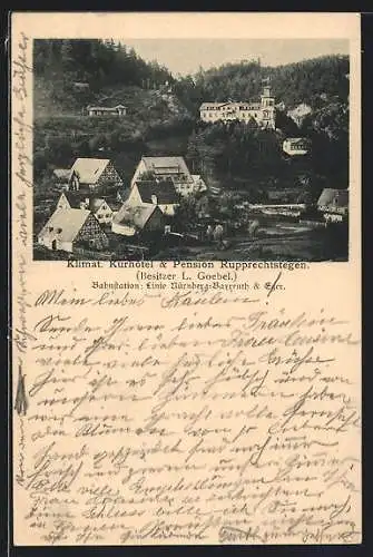 Vorläufer-AK Rupprechtstegen, 1895, Klimat. Kurhotel und Pension