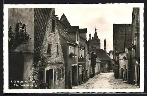 AK Kitzingen a. M., Alte Poststrasse mit Turmblick