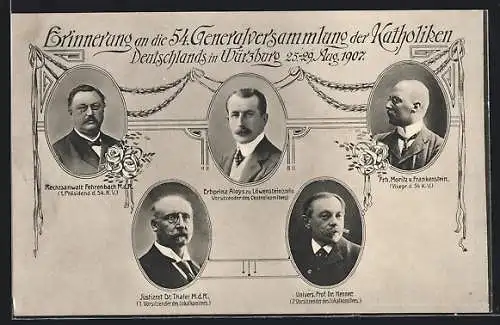 AK Würzburg, 54. Generalversammlung der Katholiken Deutschlands 1907