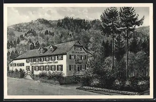 AK Oedsbach, Gasthof & Pension Zum Grünen Baum, Bes. Karl Müller