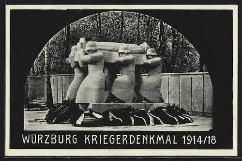 AK Würzburg, Kriegerdenkmal 1914 /18