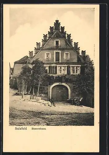 AK Sulzfeld, Bauernhaus mit Strassenpartie