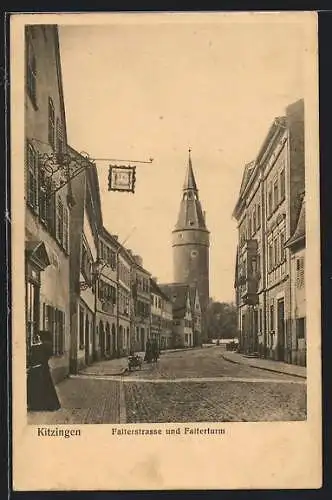 AK Kitzingen, Falterstrasse und Falterturm