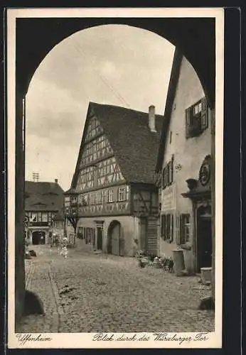 AK Uffenheim, Blick durch das Würzburger Tor