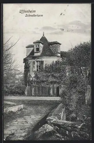 AK Uffenheim, Schnellerturm mit Garten
