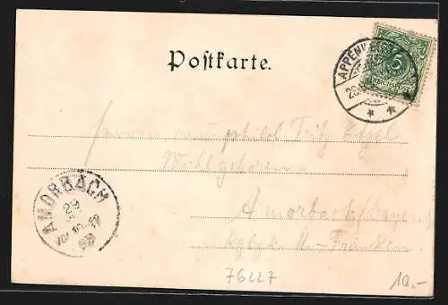 AK Karlsruhe-Durlach, Ortsansicht aus der Vogelschau