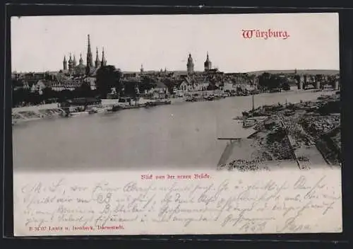 AK Würzburg, Blick von der neuen Brücke