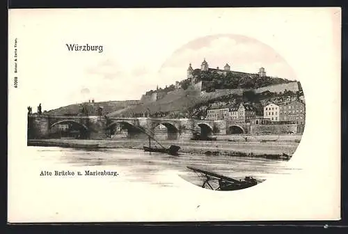 AK Würzburg, Alte Brücke und Marienburg