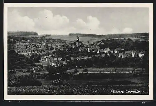 AK Höchberg, Panorama mit Kirche