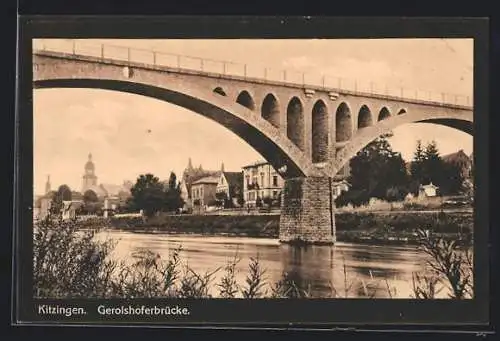 AK Kitzingen a. M., Partie der Gerolshoferbrücke