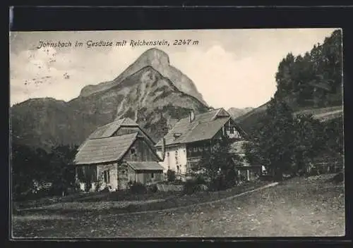 AK Johnsbach im Gesäuse, Häuser gegen Reichenstein