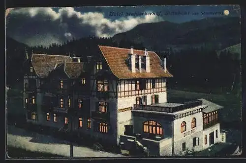 AK Steinhaus am Semmering, Hotel Stuhleckerhof bei Nacht