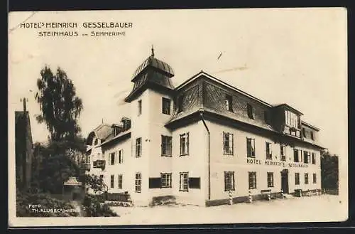 AK Steinhaus a. Semmering, Hotel Heinrich Gesselbauer