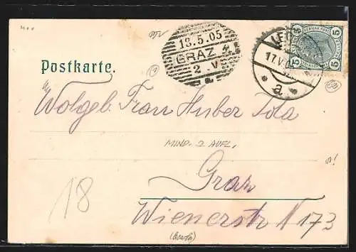 AK Leoben, Hotel Gärner, Franz Josef-Strasse