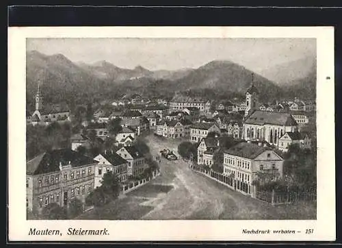 AK Mautern /Steiermark, Ortspartie aus der Vogelschau