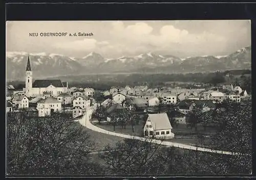 AK Oberndorf an der Salzach, Neu Oberndorf, Gesamtansicht auf den Ort
