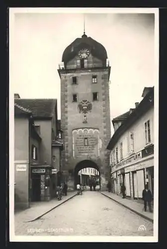 AK Leoben, Stadtturm mit Geschäften