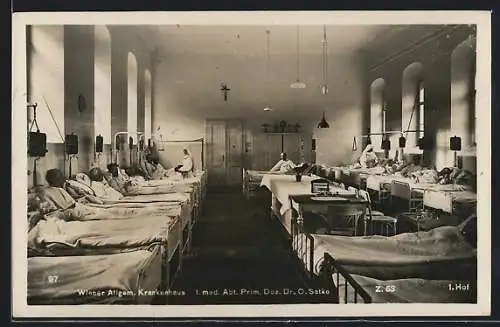 AK Wien, Allgem. Krankenhaus, 1. med. Abt. Prim. Doz. Dr. O. Satke, Patienten im Bett