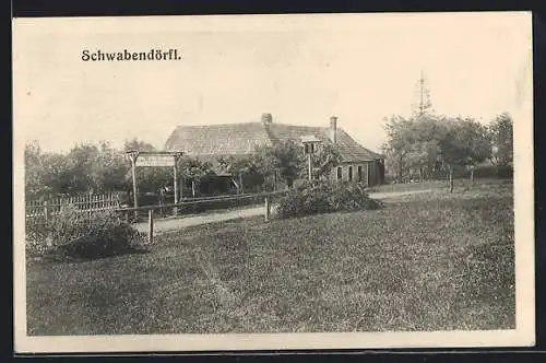 AK Pressbaum, Schwabendörfl, Ortspartie mit Gasthaus